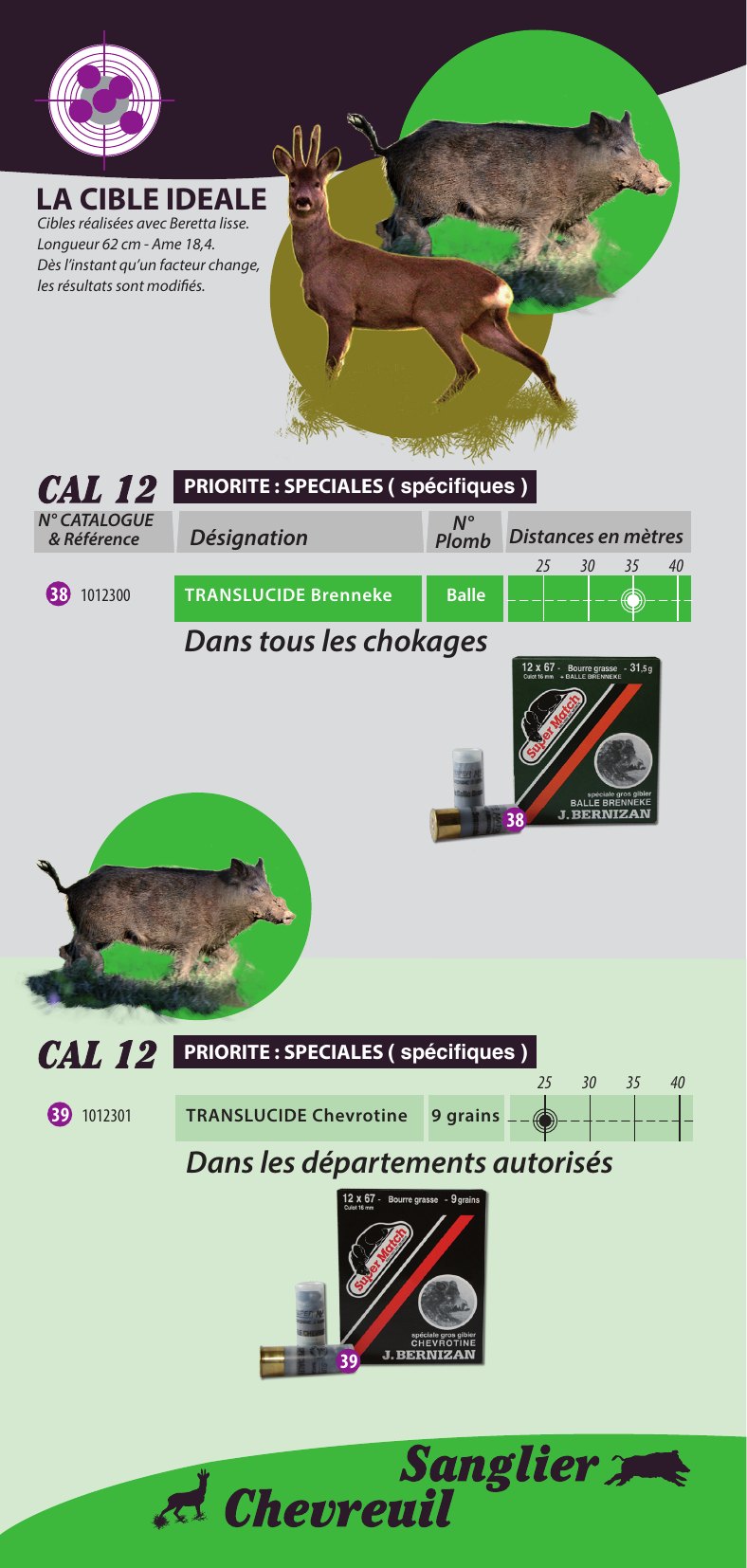 Le Conseil Bernizan — cartouches pour le sanglier et le chevreuil